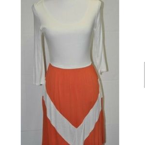 Women's Short Maxi Dress White Orange Tennessee